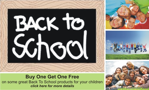 Back to School - buy one, get one free
