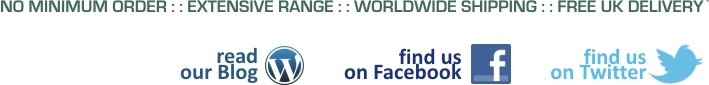 Extensive range, no minimum order, worldwide shipping and free UK delivery on orders over �10