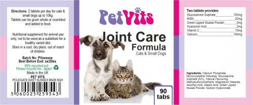 Joint Care Formula - Cats & Small Dogs